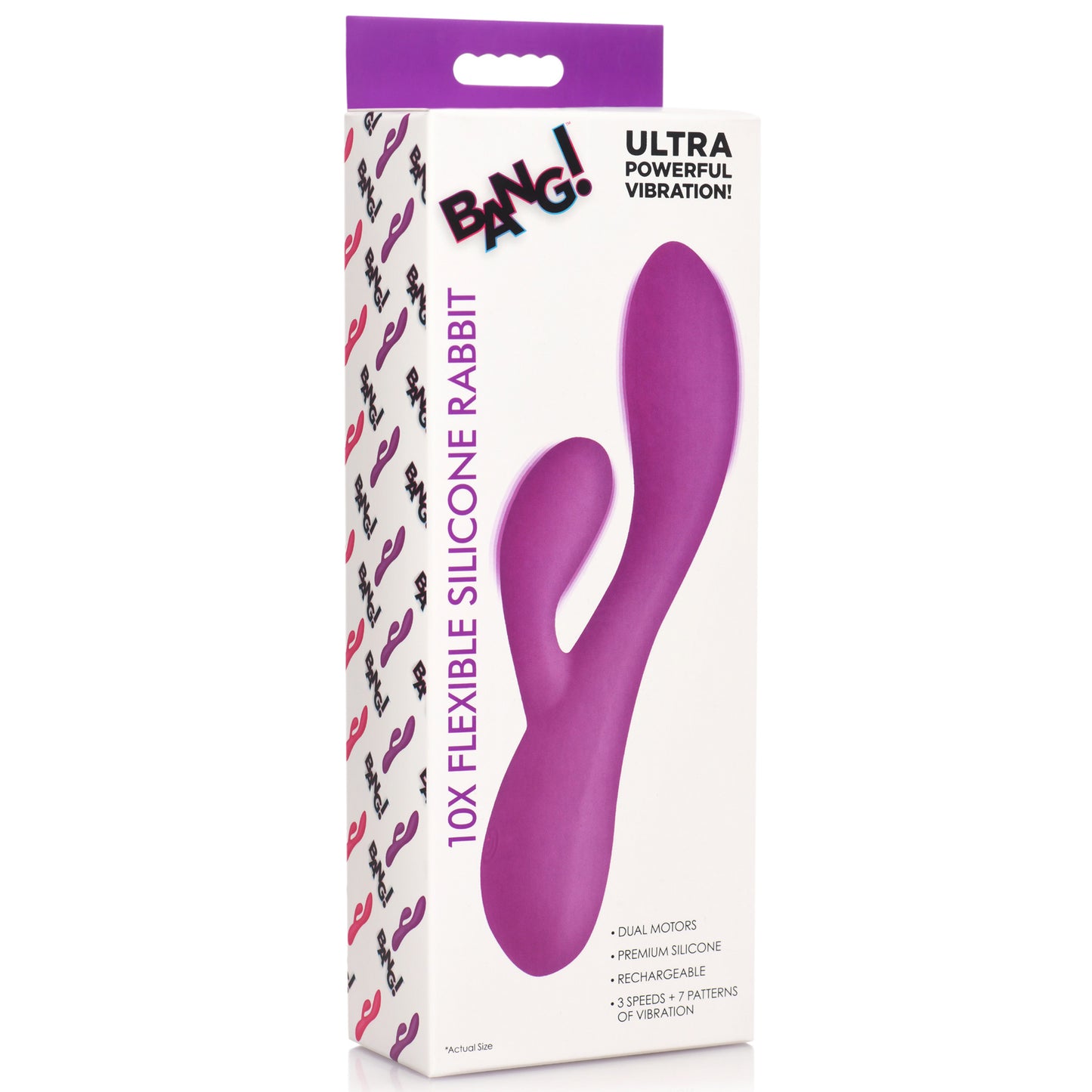 10X Flexible Silicone Rabbit Vibrator - Purple