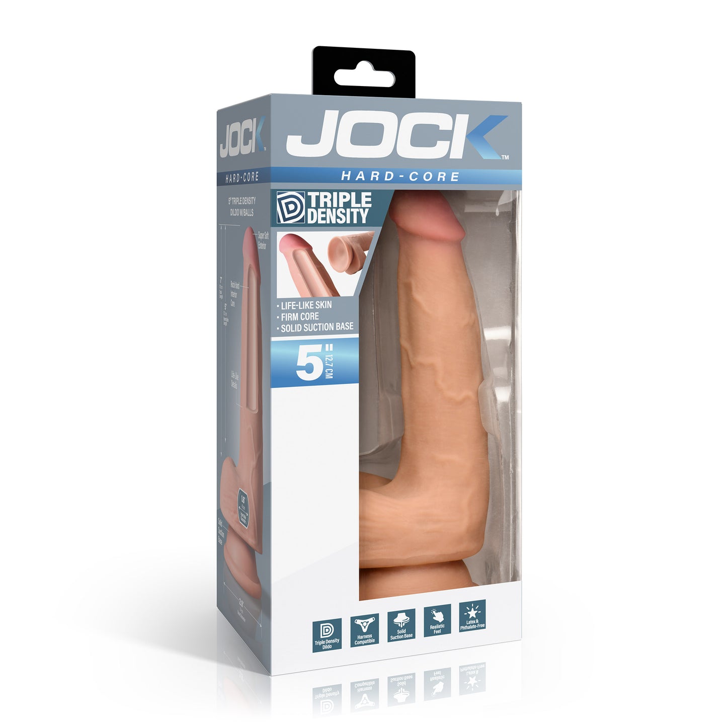 Hard-Core 5" Triple Density Dildo with Balls