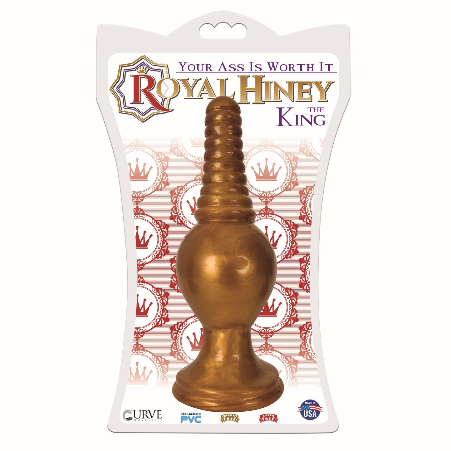 The King Ribbed Tip Anal Plug ��� Gold