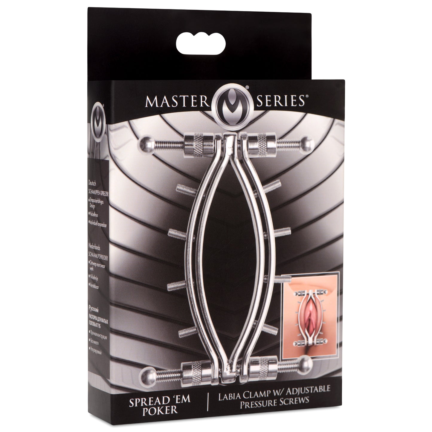 Spread Em Stainless Steel Poker Labia Clamp with Adjustable Pressure Screws