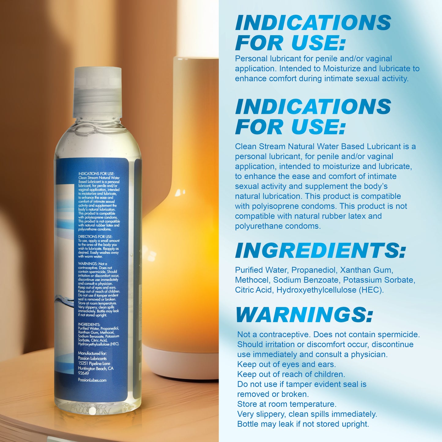 CleanStream Water-Based Anal Lube 8 oz