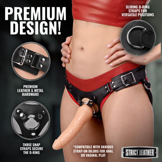 Leather Corset Back Strap On Dildo Harness