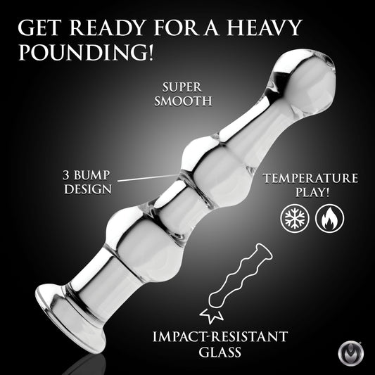 Mammoth 3 Bumps Glass Dildo