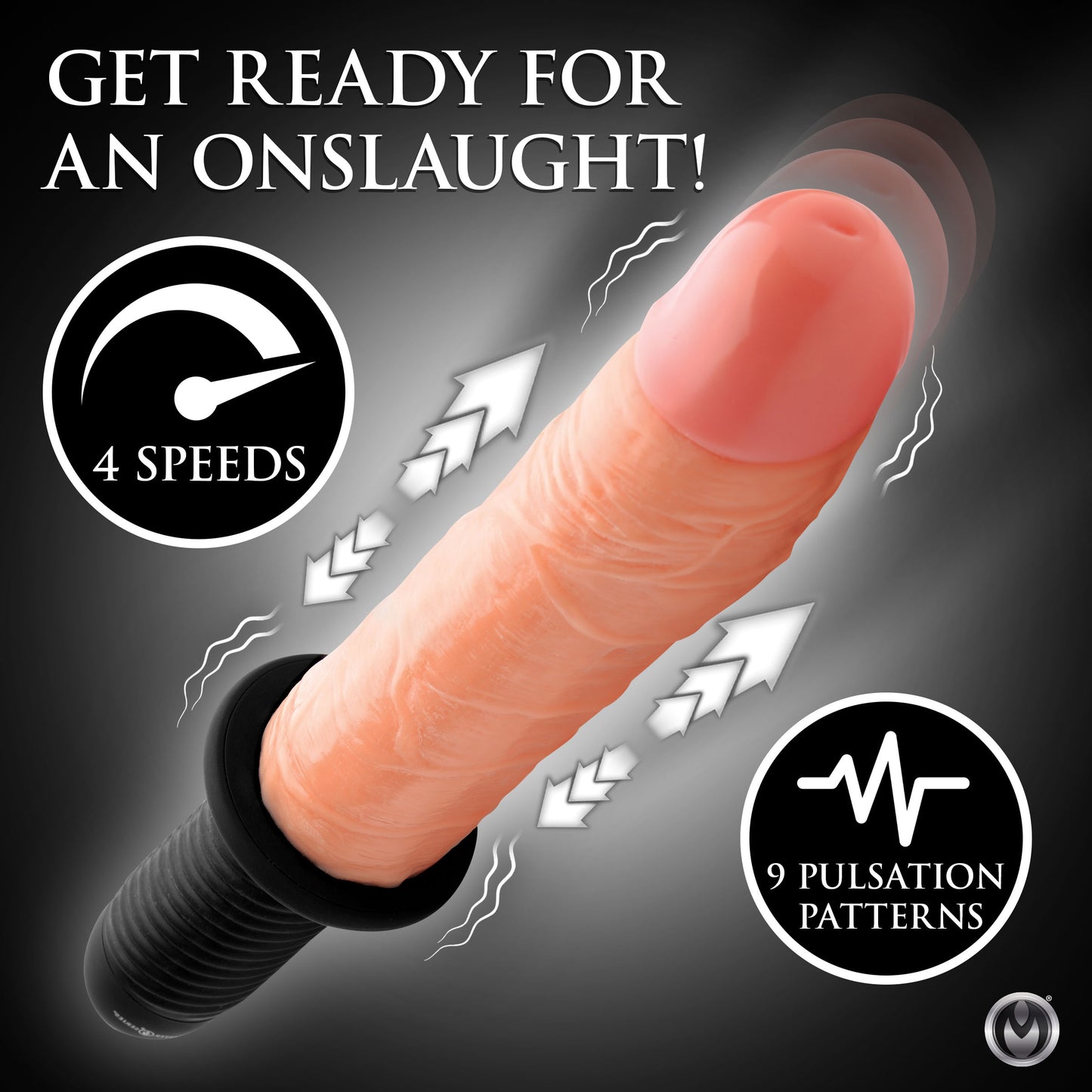 Onslaught 13 Mode XL Vibrating Dildo Thruster