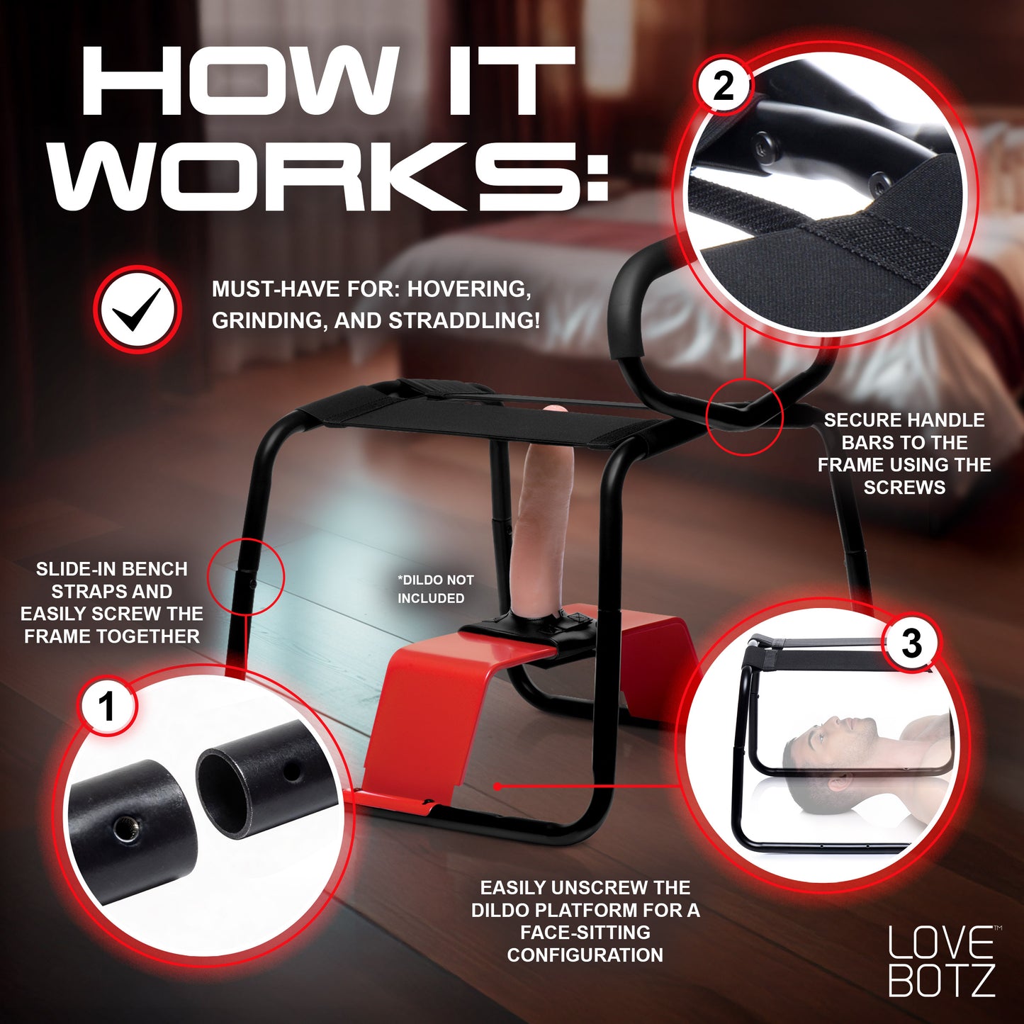 Bangin Bench EZ-Ride Sex Stool with Handles