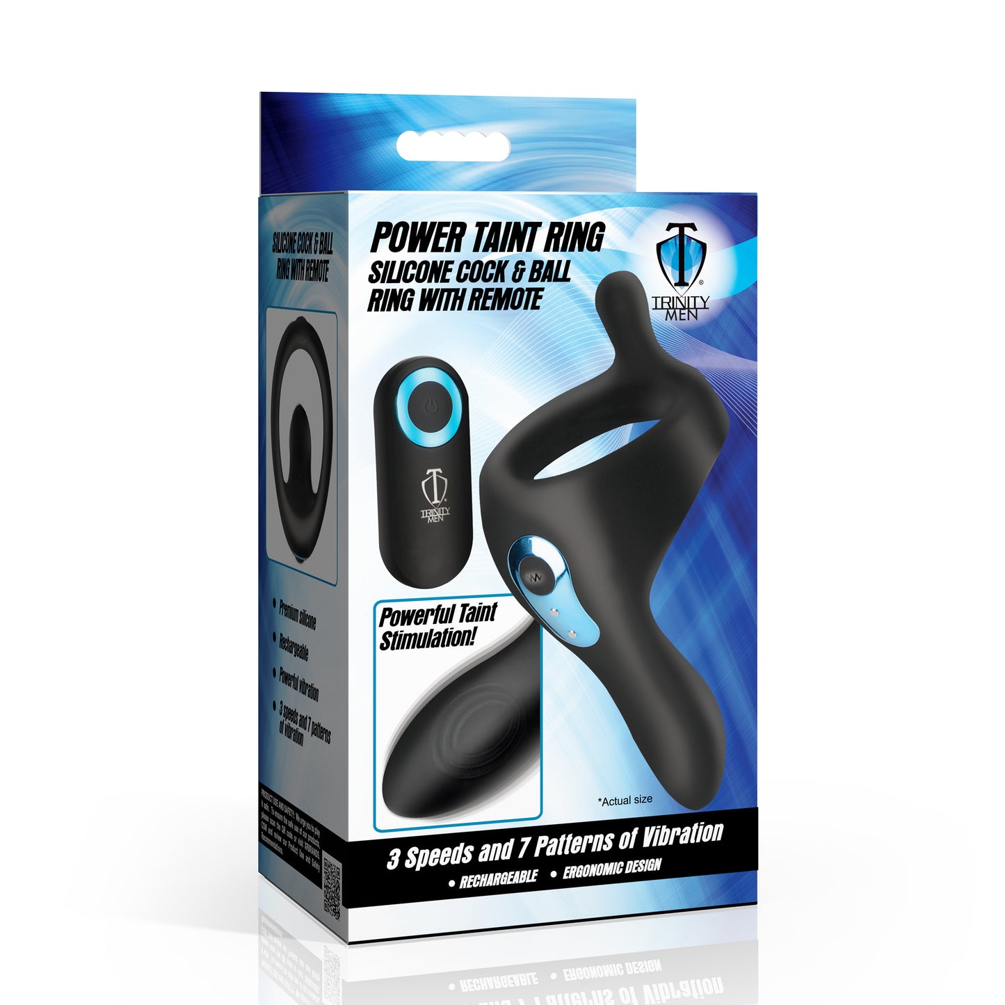 Power Taint 7X Silicone Cock and Ball Ring with Remote