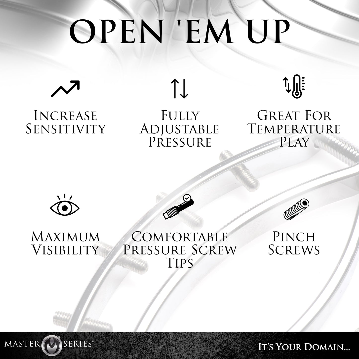 Spread Em Stainless Steel Poker Labia Clamp with Adjustable Pressure Screws