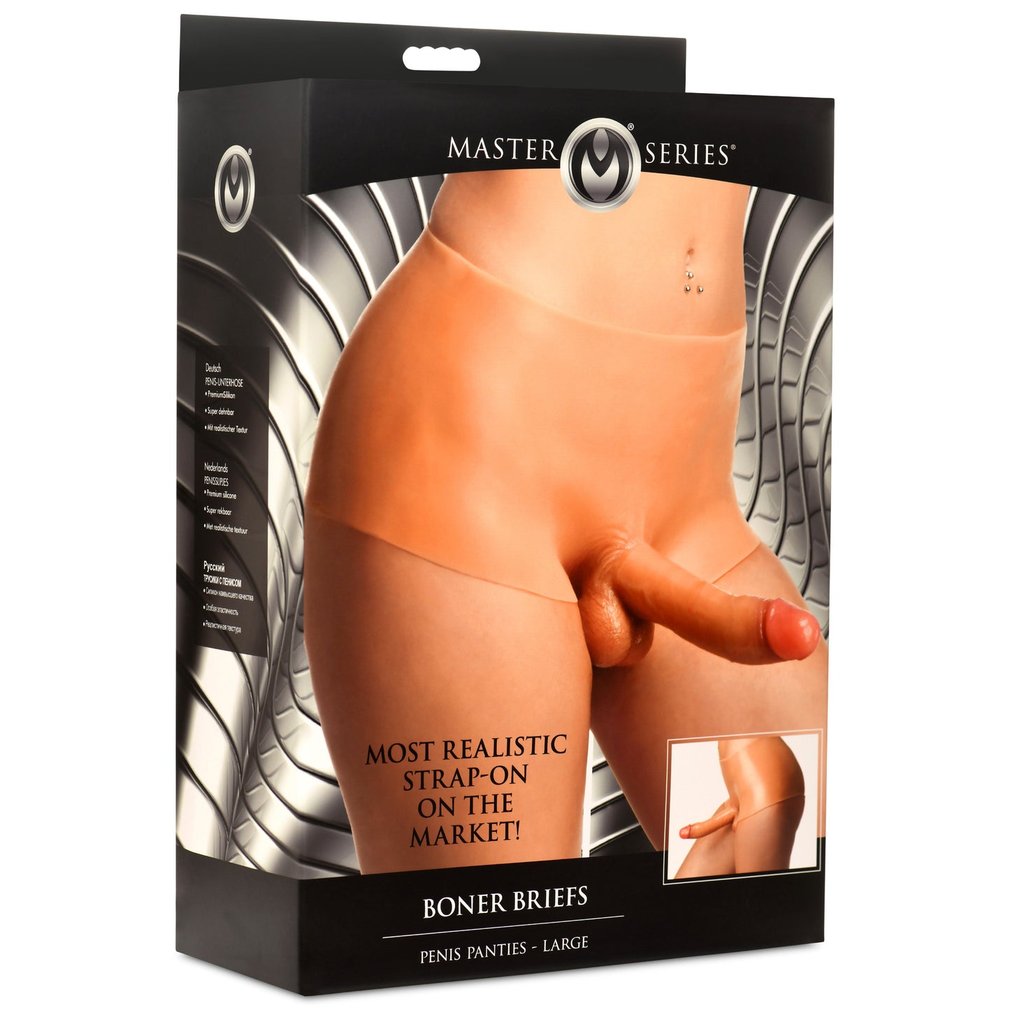Boner Briefs Silicone Penis Strap On - Large