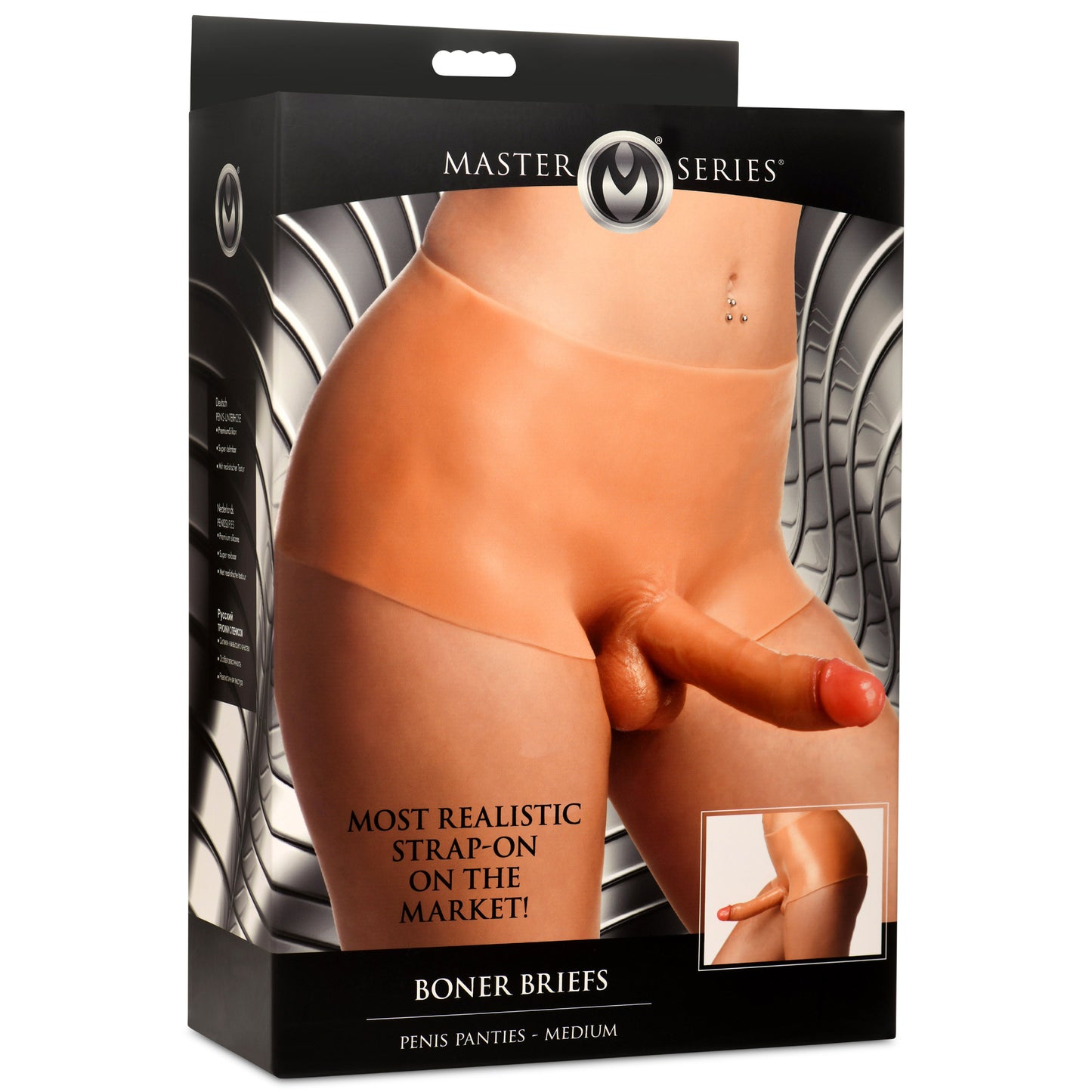 Boner Briefs Silicone Penis Strap On - Medium