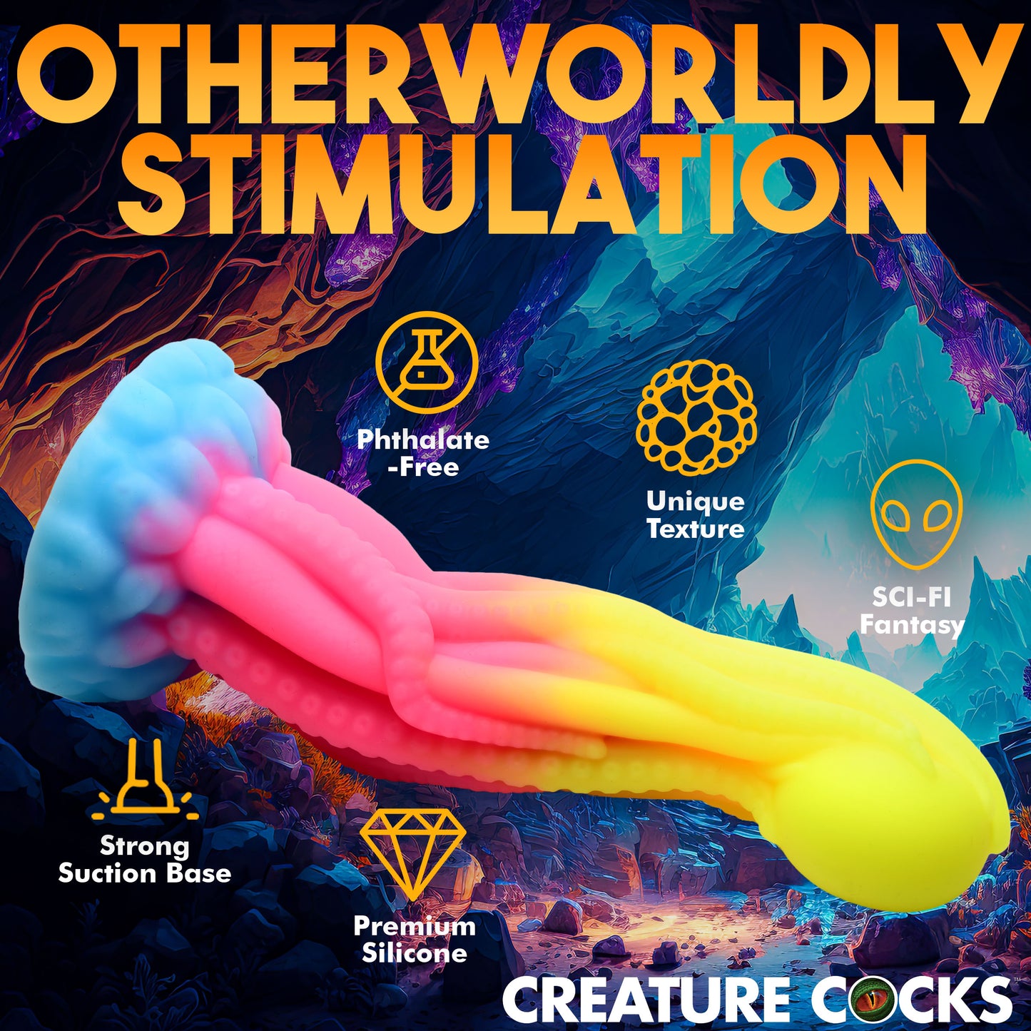 Tenta-Glow Glow-In-The-Dark Silicone Dildo