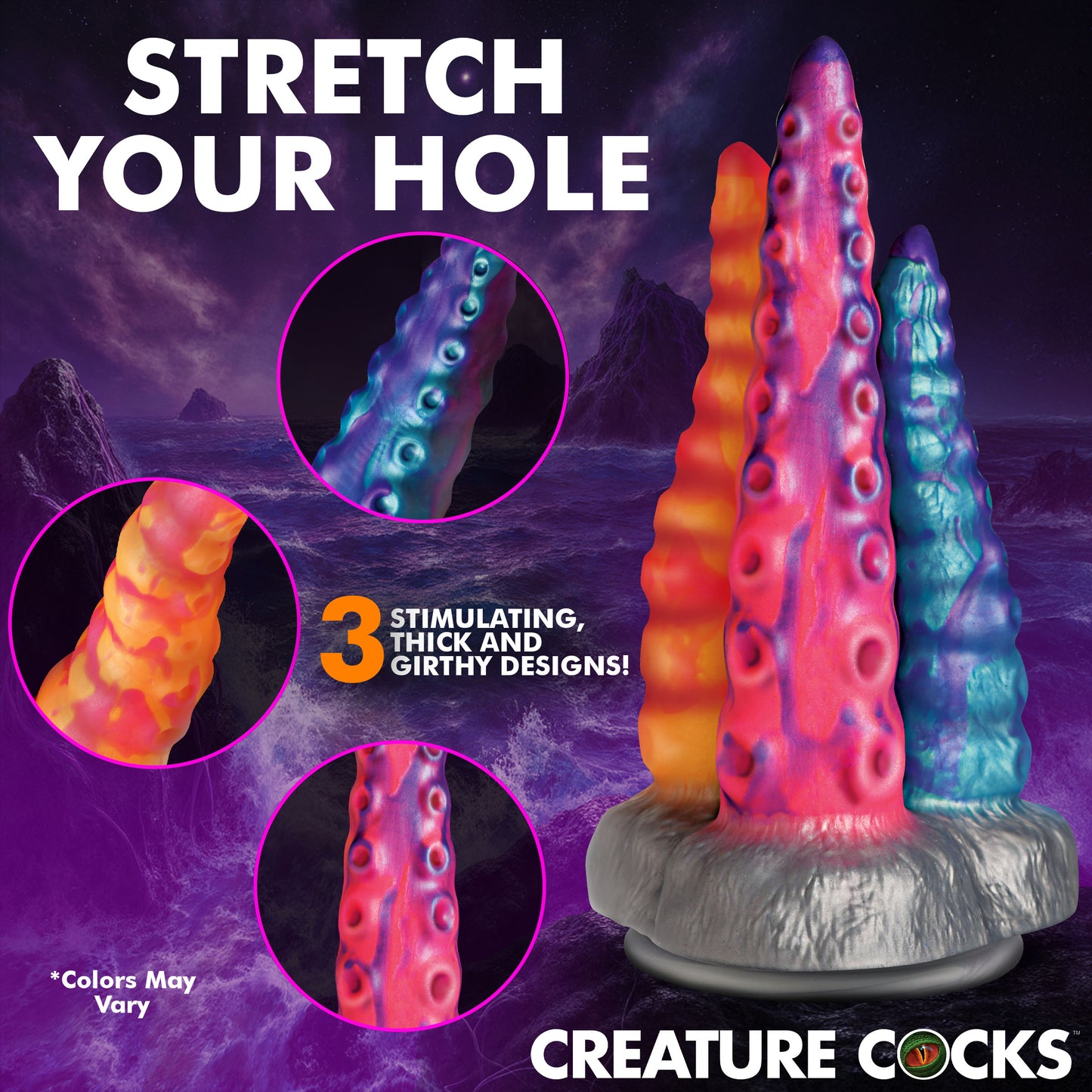 Tenta-Trio Silicone Dildo
