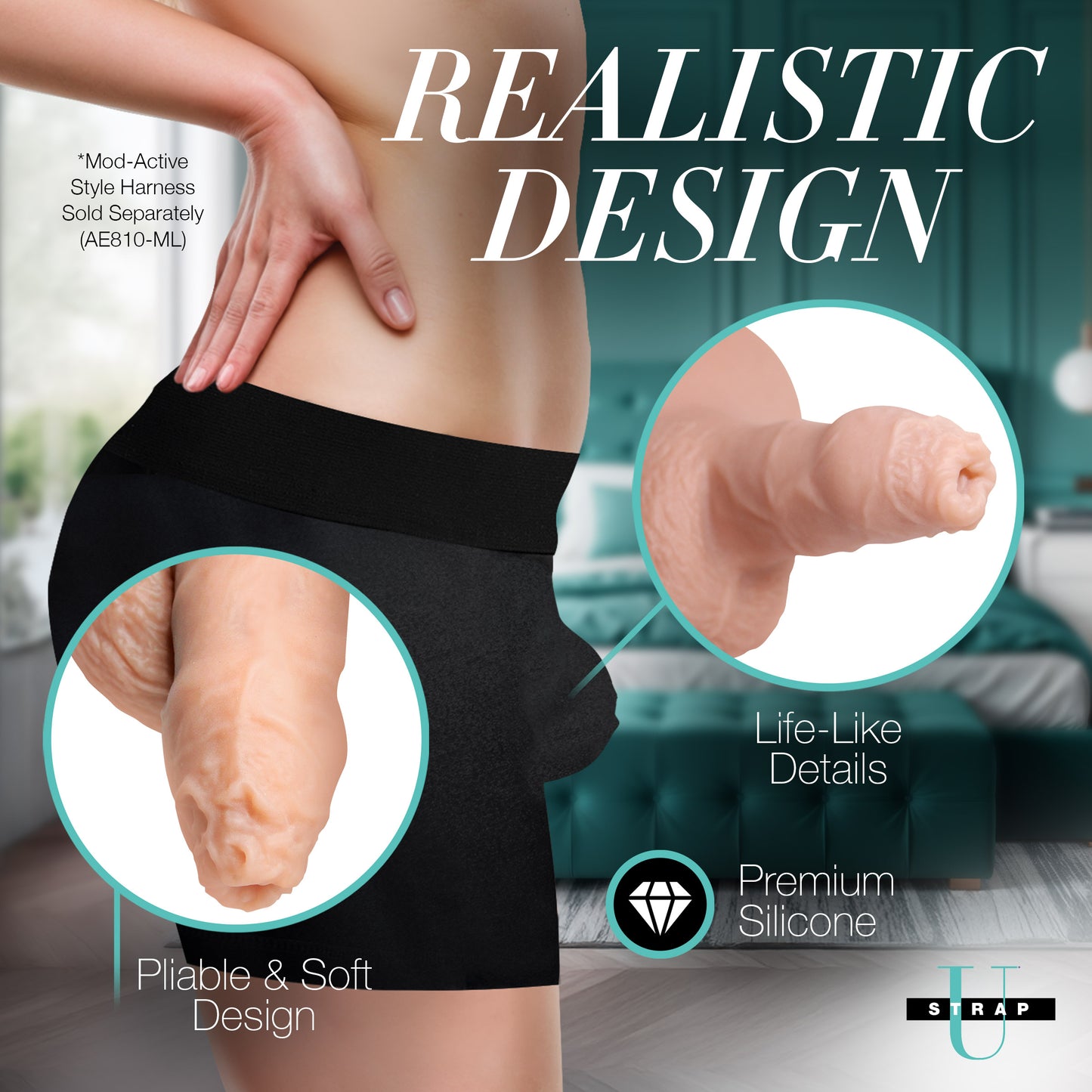 5.1" Uncut Silicone Packer Dildo - Light