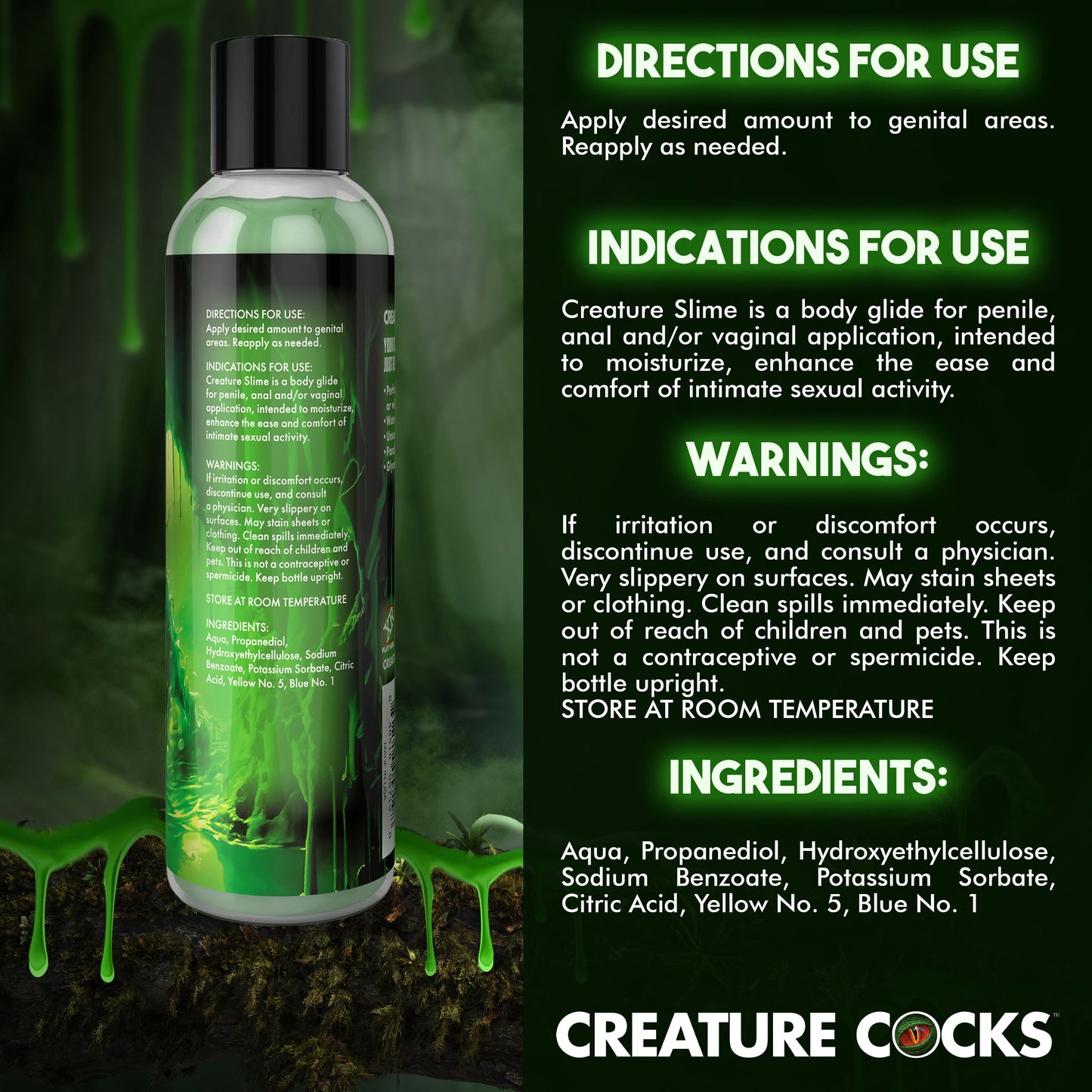 Green Creature Slime Water-Based Lubricant - 8oz