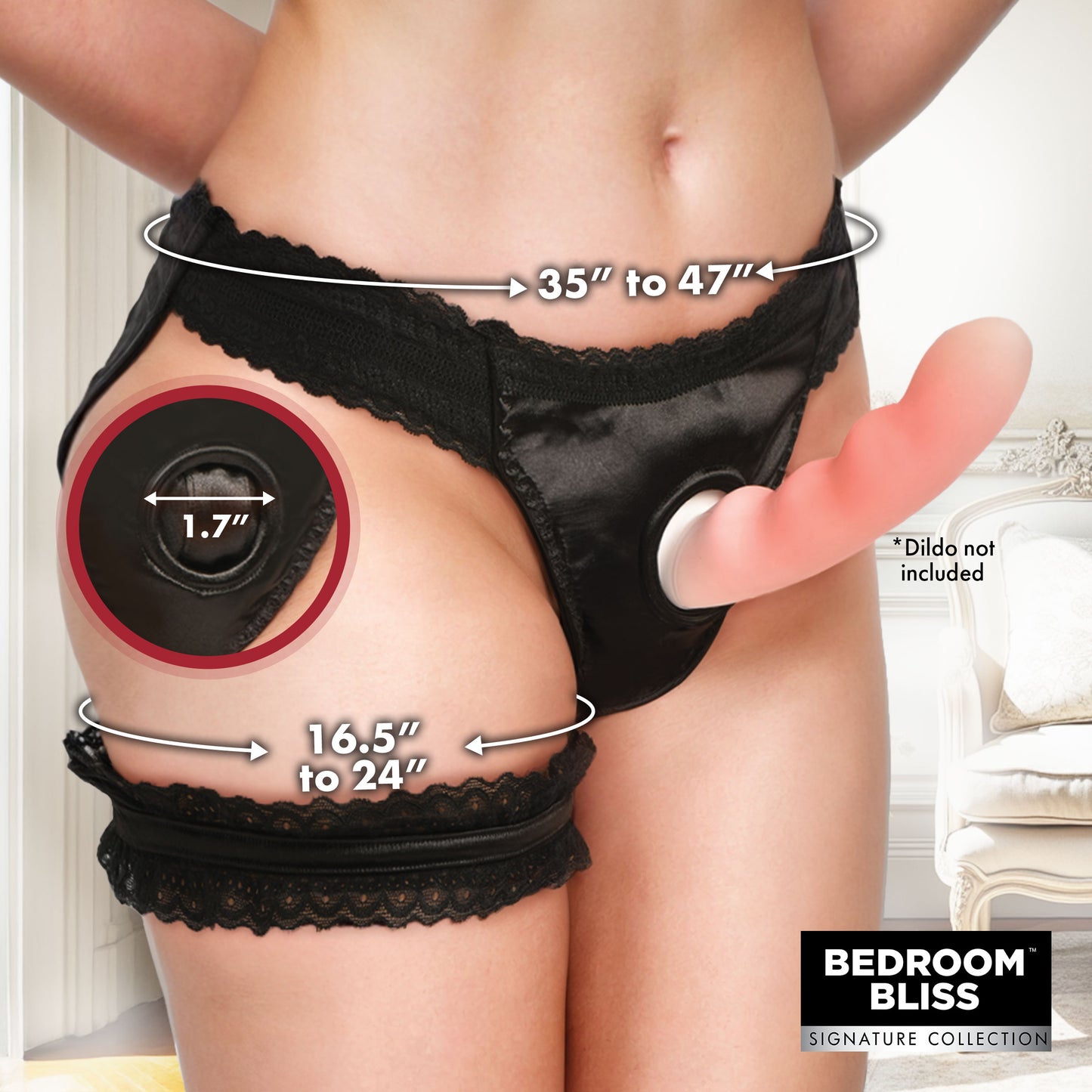 Jolie Strap-On Panty Harness & Garter - Large