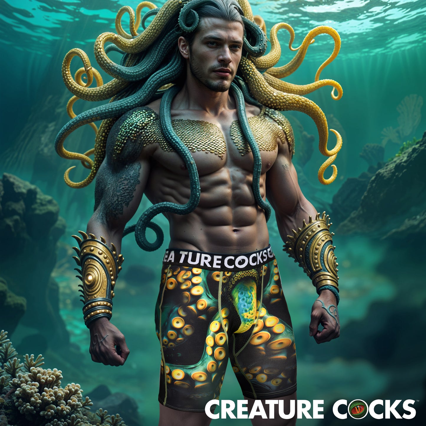Creature Wear Monstropus Tentacled Monster Boxer Shorts - Medium