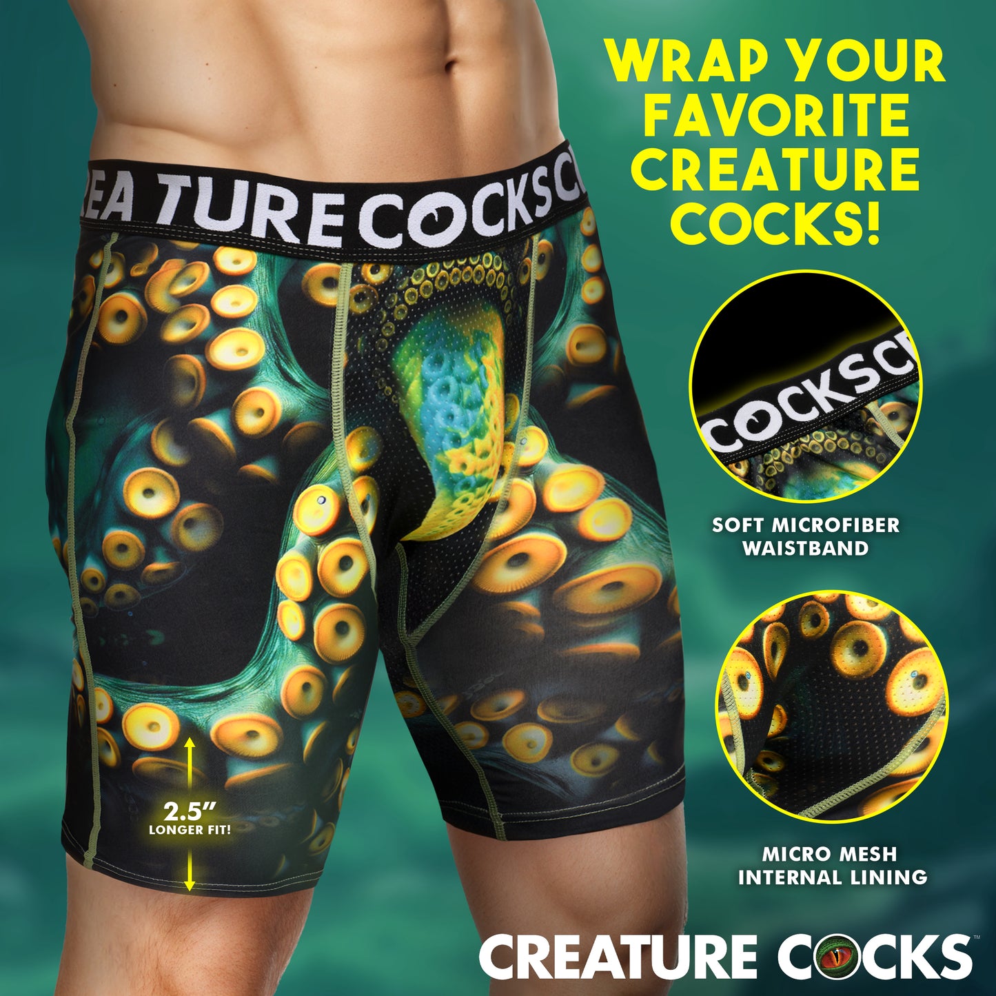 Creature Wear Monstropus Tentacled Monster Boxer Shorts - Large