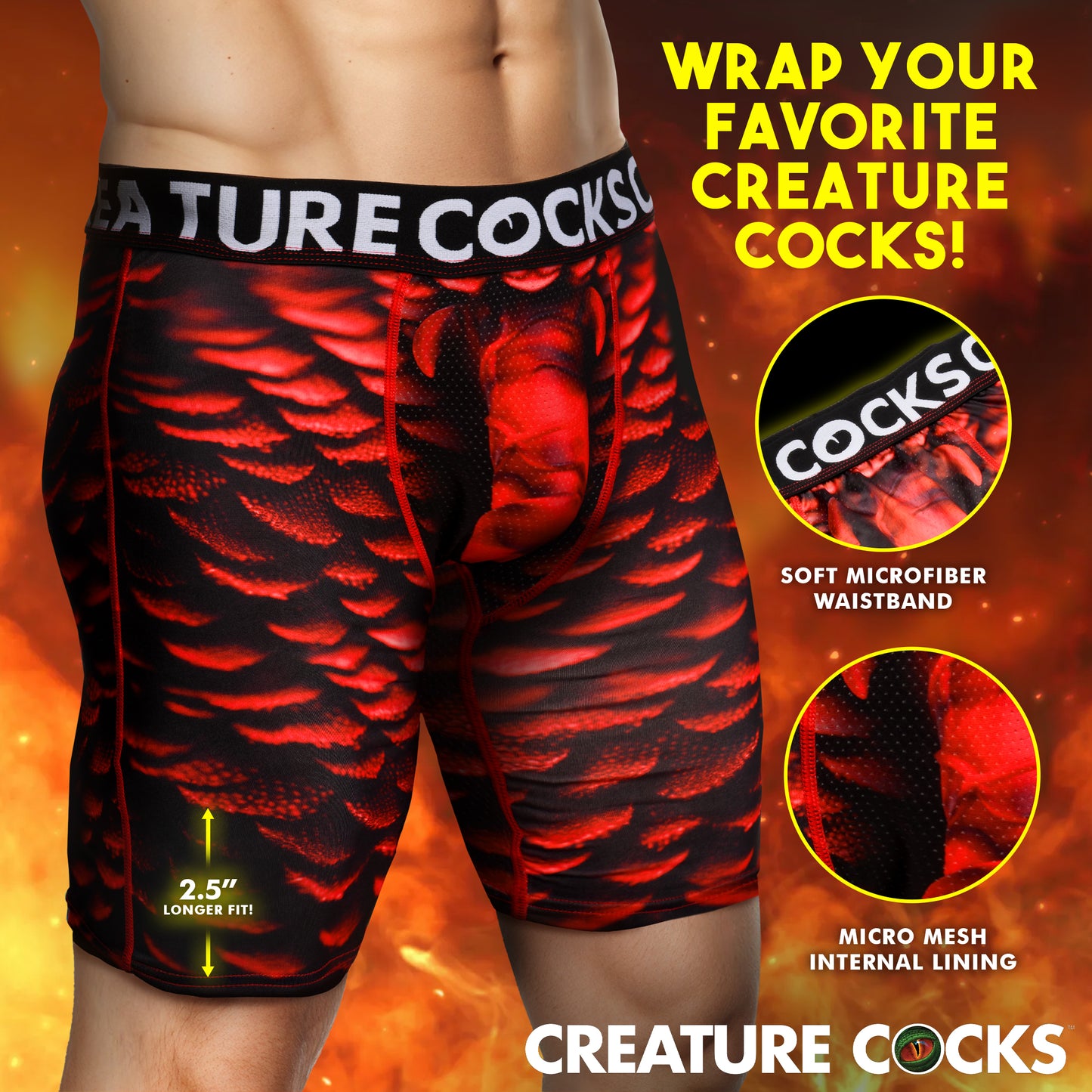 Creature Wear Horny Devil Demon Boxer Shorts - X-Large
