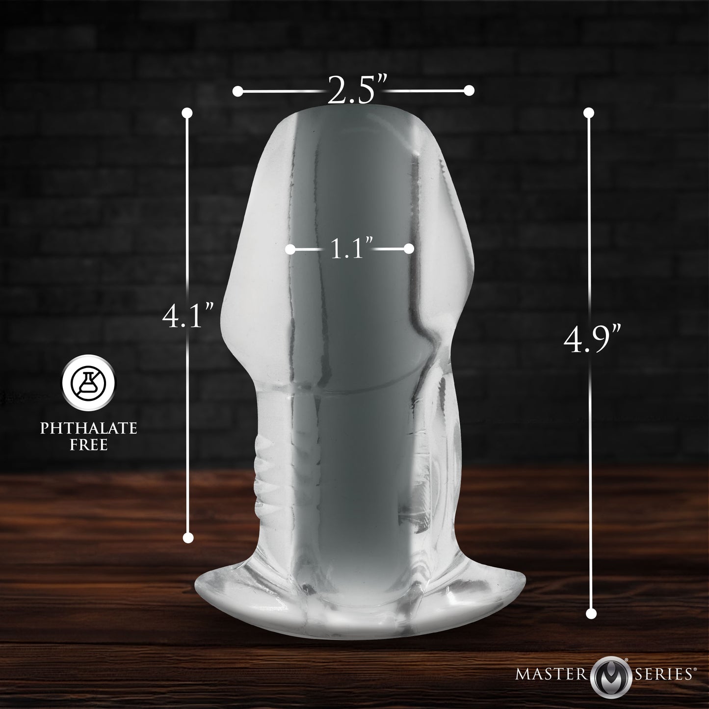 Dicked Clear Hollow Anal Plug - Large