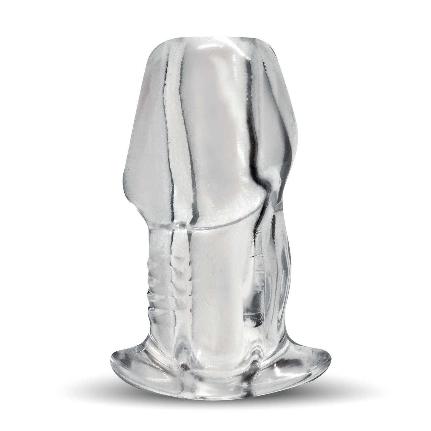 Dicked Clear Hollow Anal Plug - Large