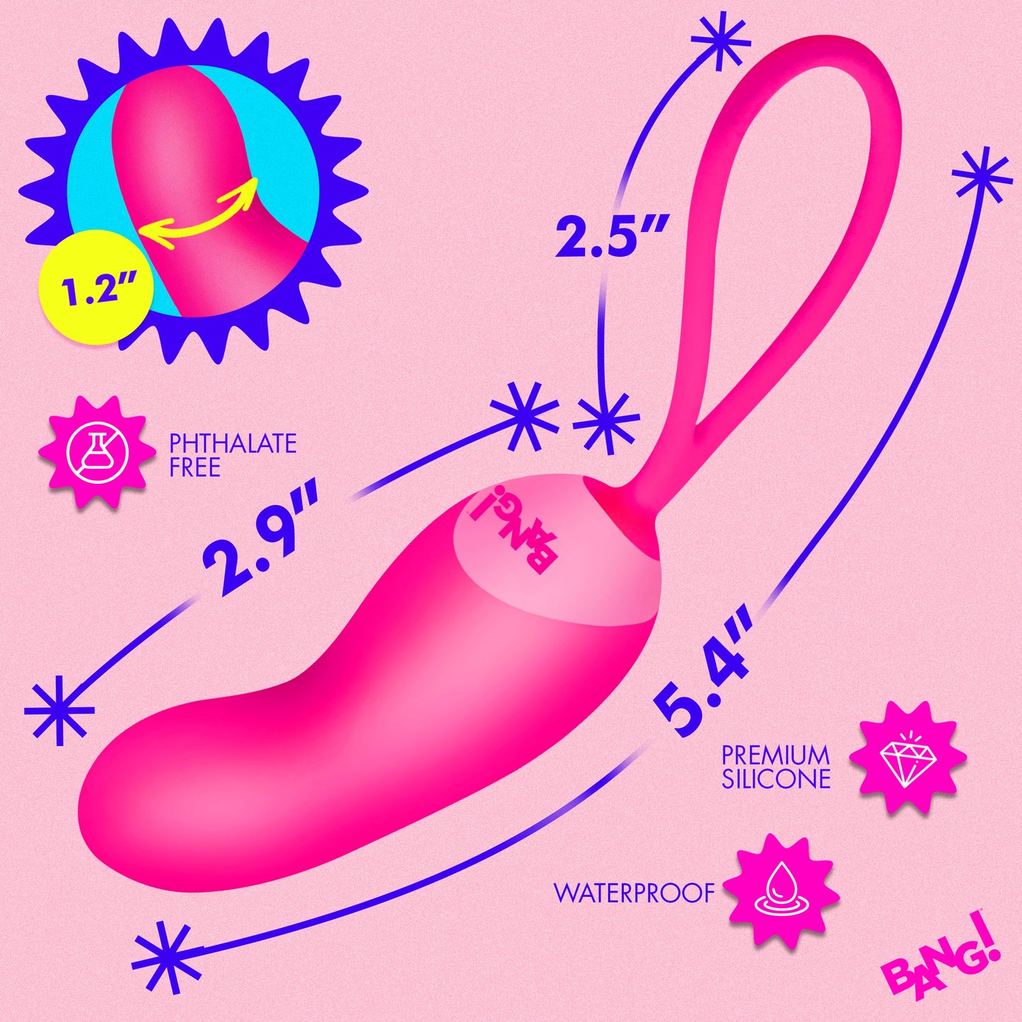 Silicone Mini Vibe w/ Remote - Pink