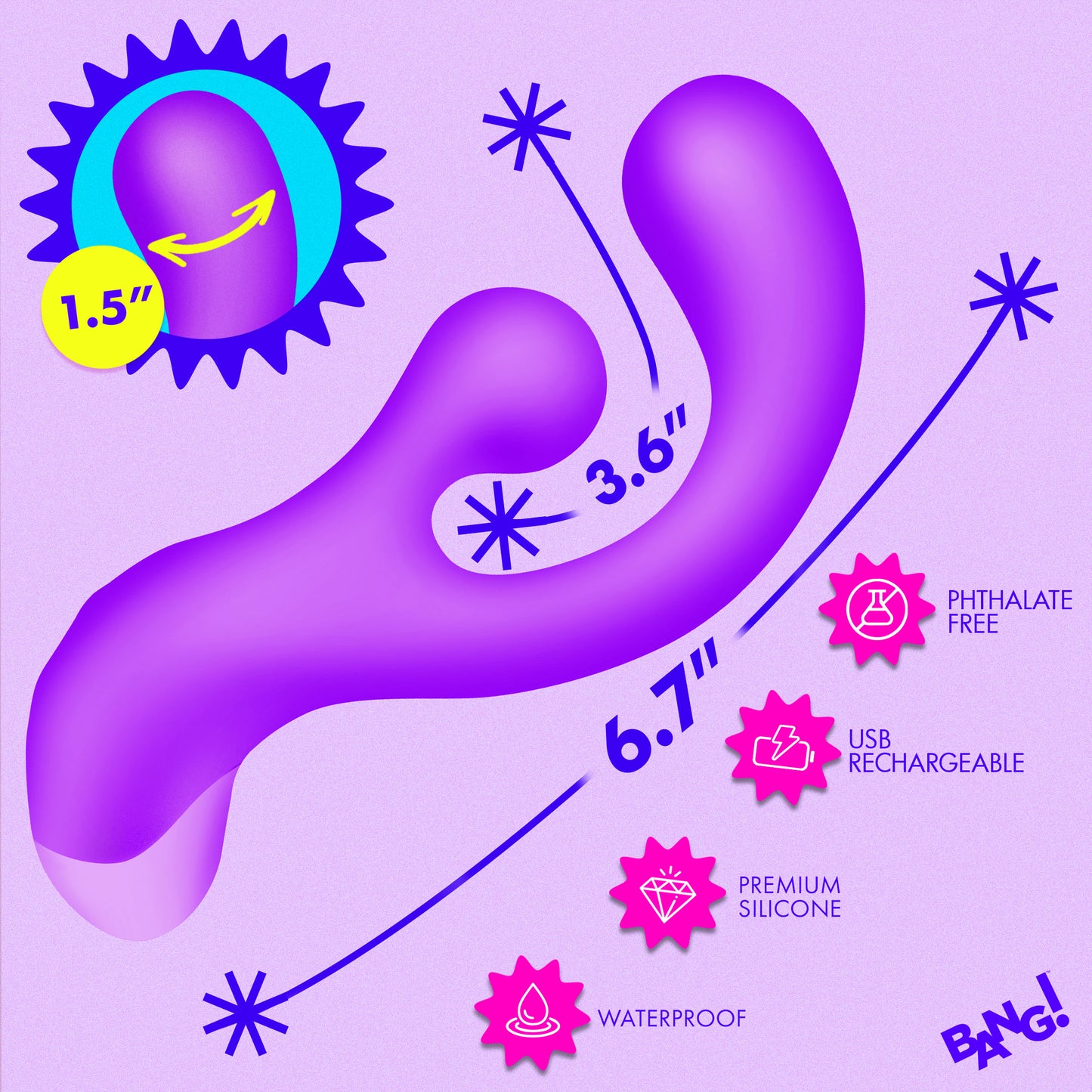 Gyro Rabbit Silicone Vibrator - Purple