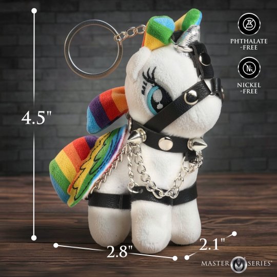 Prism Pearl Bondage Pony Keychain - Rainbow