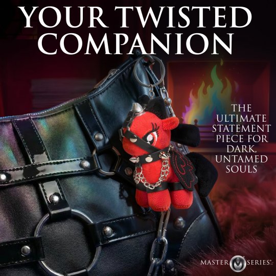 Scarlett Chainheart Bondage Pony Keychain - Red