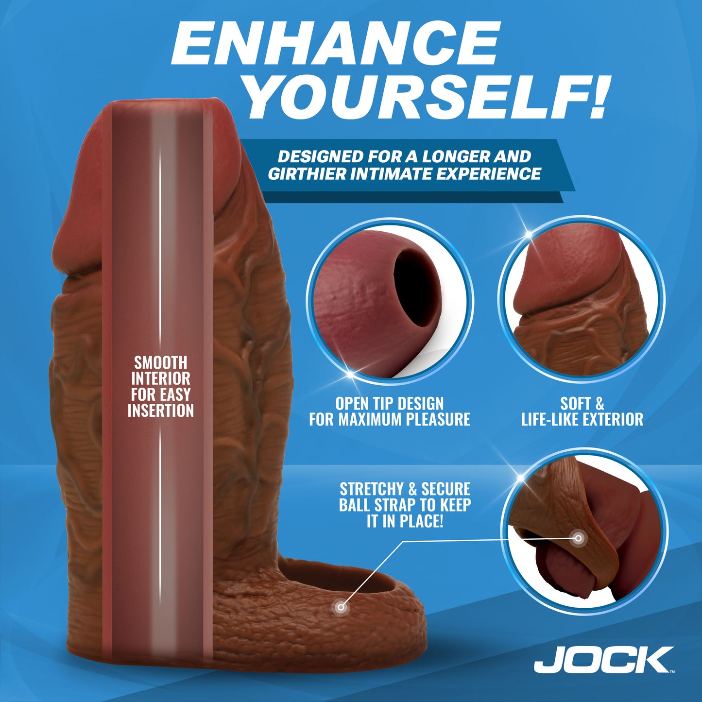 Enhancers Silicone Penis Extension Sleeve - Dark