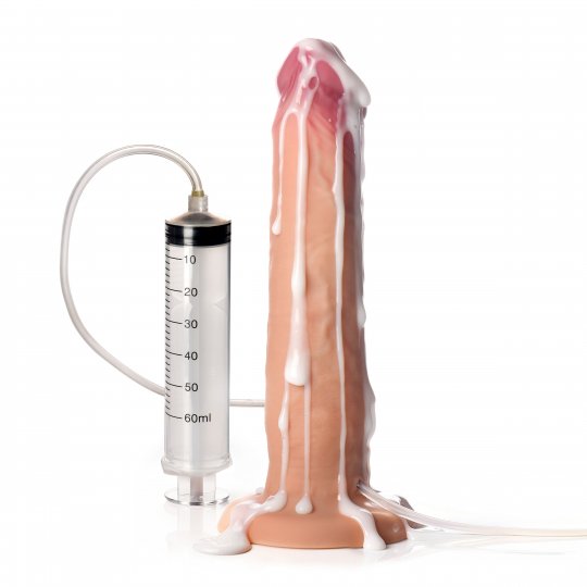 8.75" Ejaculating Silicone Dildo w/ Balls
