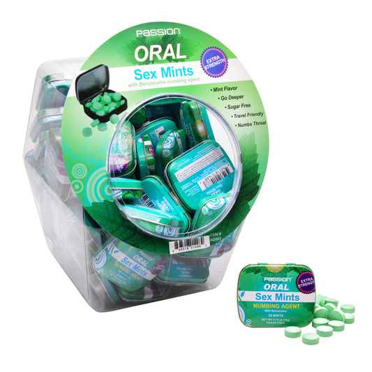 Oral Sex Mints with Numbing Agent Retail Fishbowl Display- 60 Piece Display