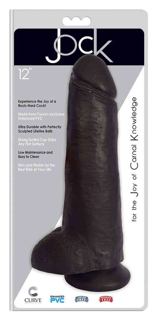 JOCK 12 Inch Dong with Balls Black