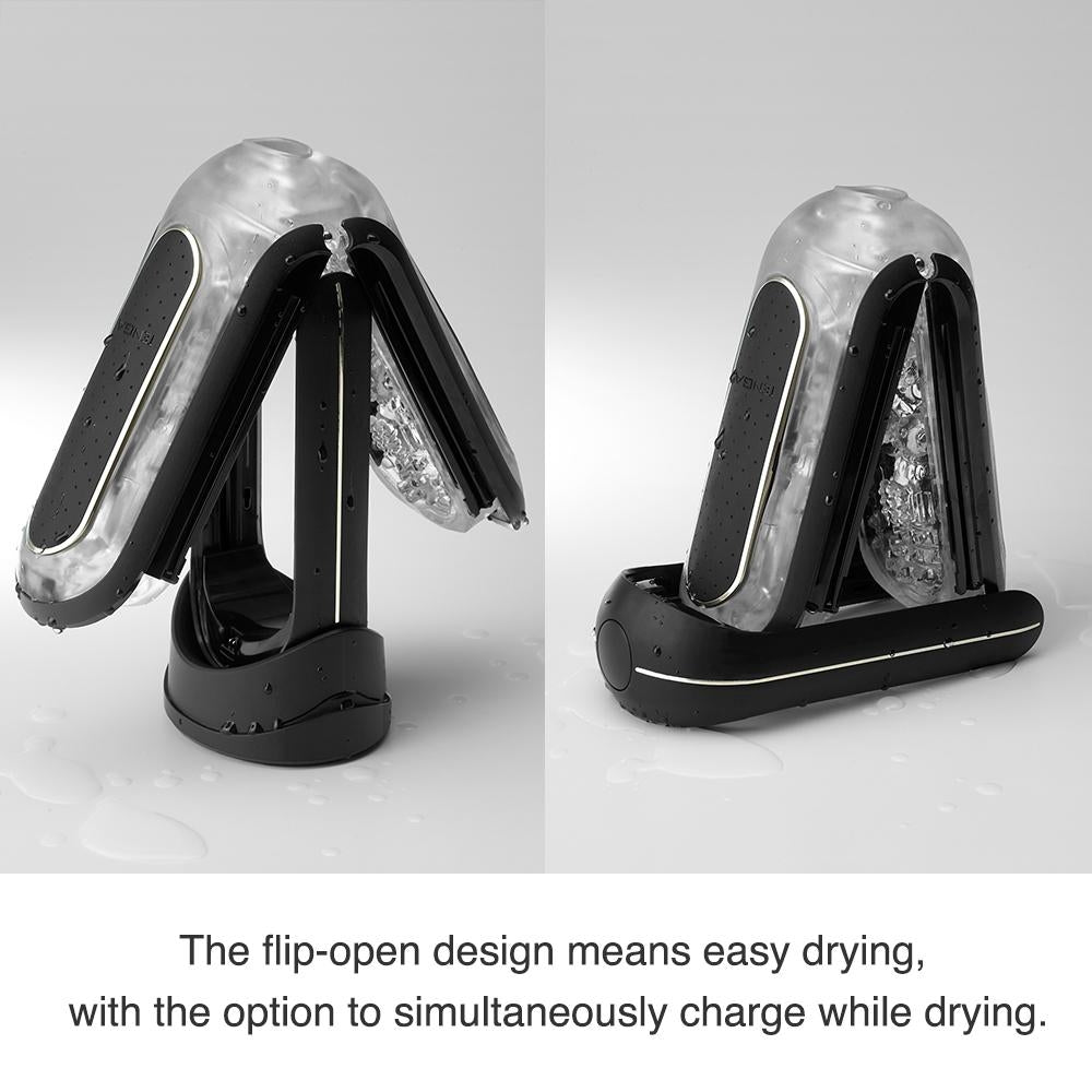 Flip 0-Zero Electronic Vibration Stroker- Black