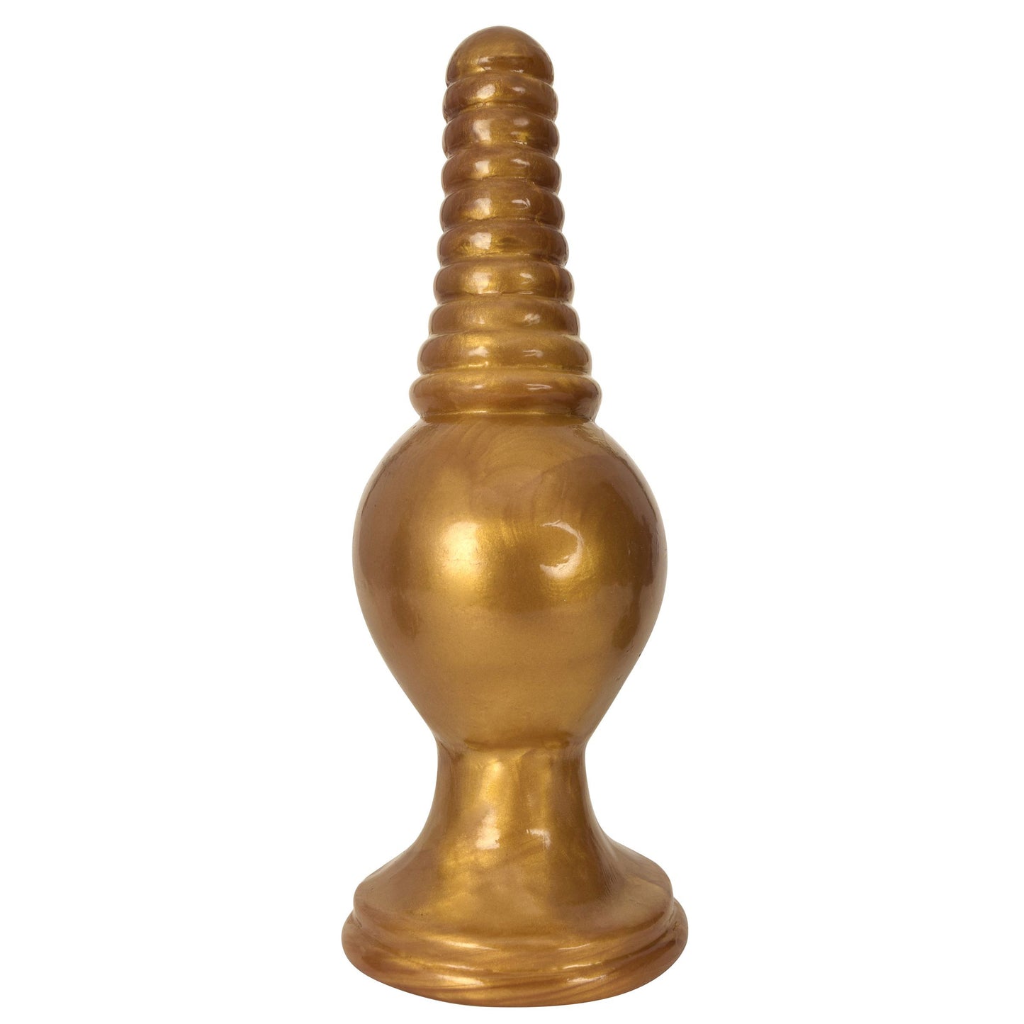 The King Ribbed Tip Anal Plug ��� Gold