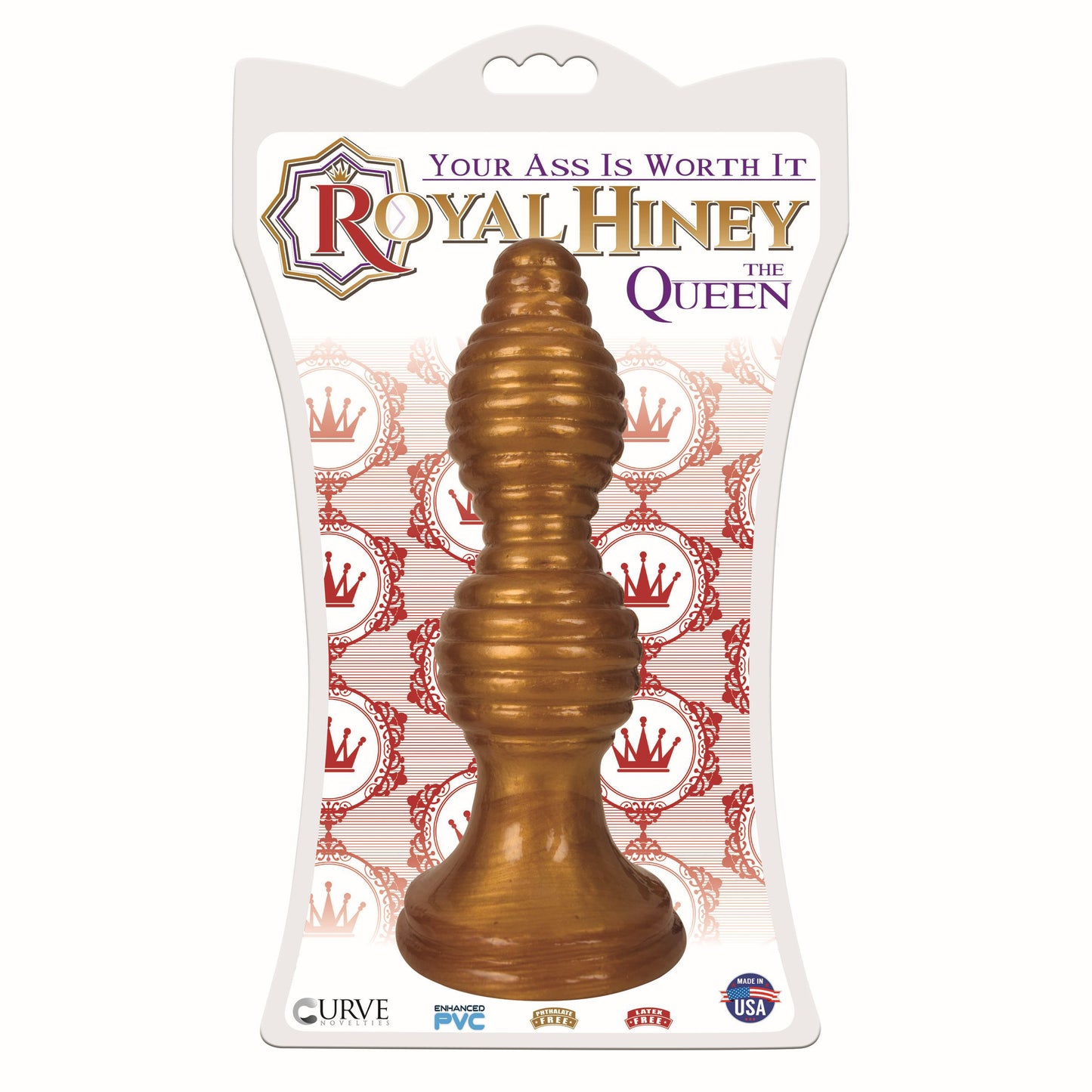 The Queen Ribbed Anal Plug ��� Gold