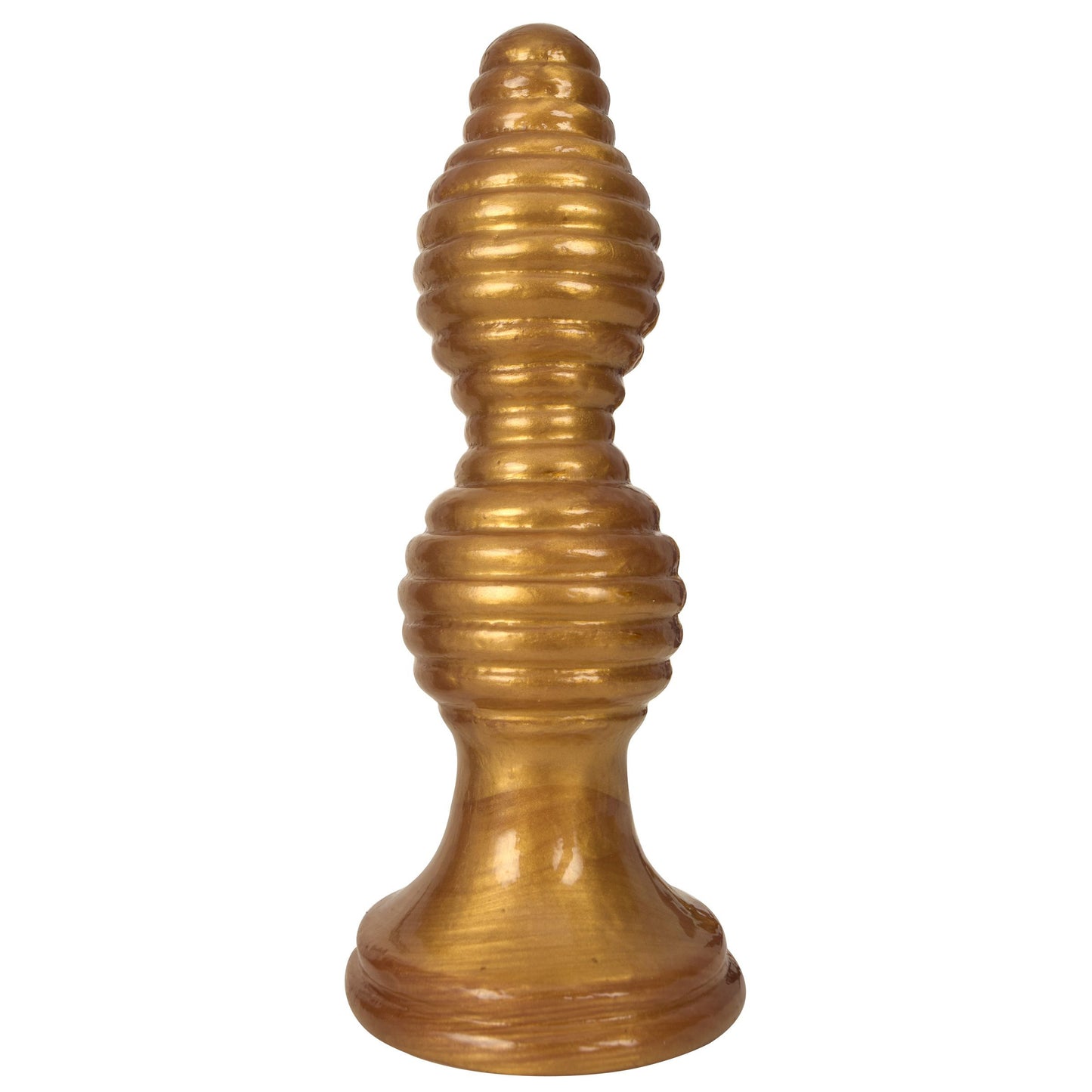 The Queen Ribbed Anal Plug ��� Gold