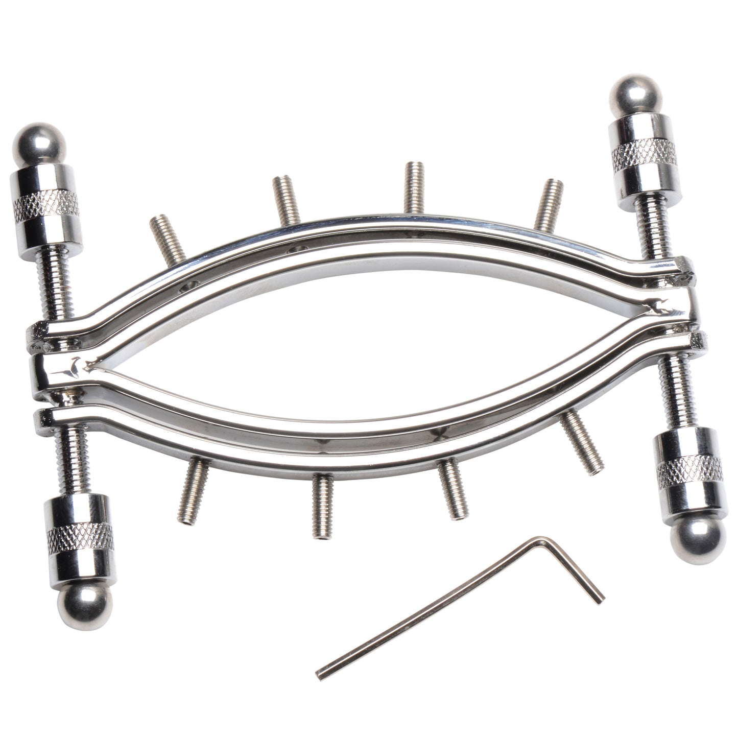 Spread Em Stainless Steel Poker Labia Clamp with Adjustable Pressure Screws